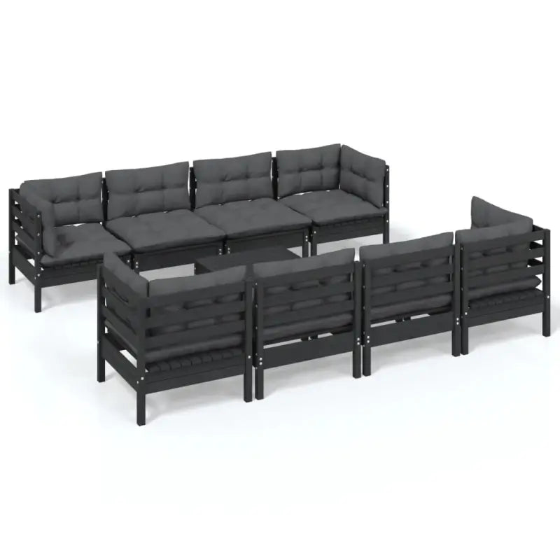 Loungeset met massief grenenhout en voetenbank tafel voor buitengebruik - Tuinsets
