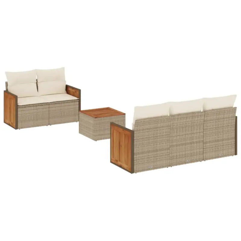 Loungeset met poly rattan en beige materiaal voor buitenplezier - Tuinsets