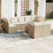 Loungeset met poly rattan en beige materiaal voor tuin of terras - Tuinsets