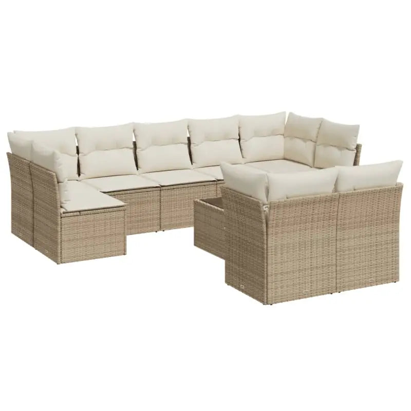 Loungeset met poly rattan en beige materiaal voor tuin of terras - Tuinsets