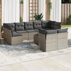 Loungeset met poly rattan en beige materiaal voor tuin of terras - Grijs / Met tafel - Tuinsets