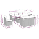 Loungeset met poly rattan en bruin materiaal voor tuin of terras - Tuinsets