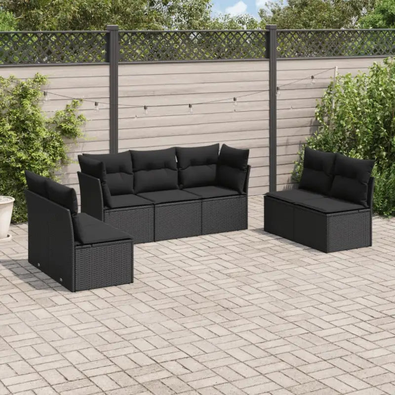 Loungeset met poly rattan en comfortabele zitervaring op maat gemaakte afmetingen - Zwart / Zonder tafel - Tuinsets