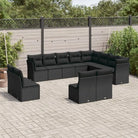 Loungeset met poly rattan en comfortabele zitervaring voor je tuin - Zwart / Zonder tafel - Tuinsets