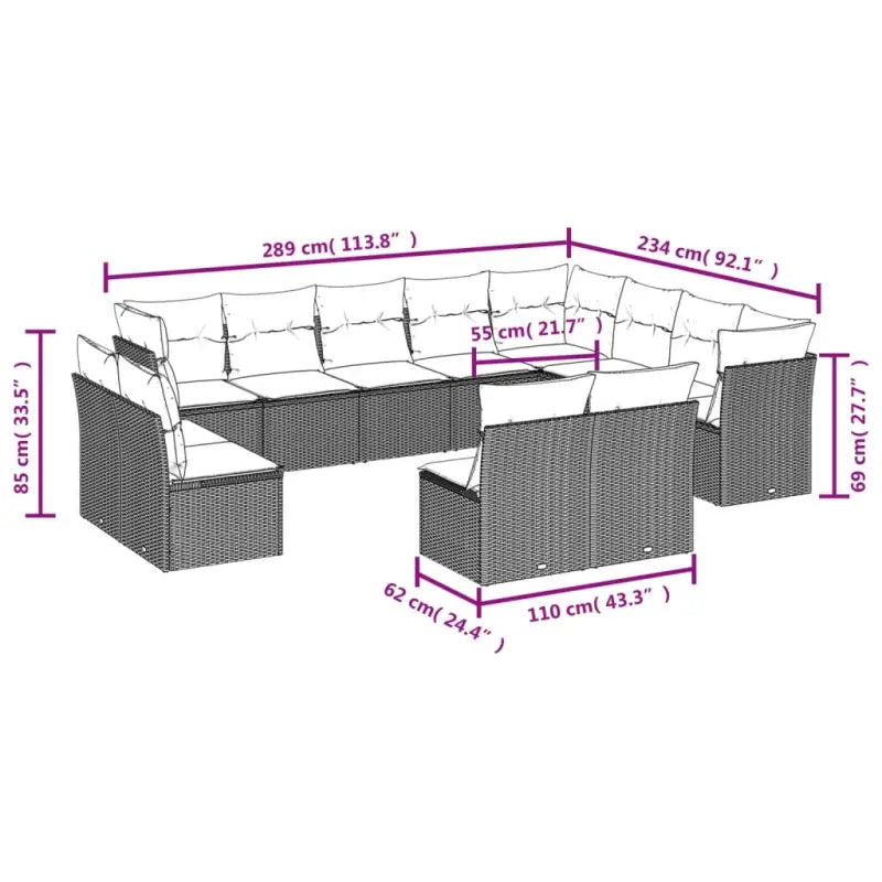 Loungeset met poly rattan en comfortabele zitervaring voor je tuin - Tuinsets