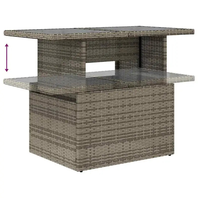 Loungeset met waterdichte tas en grijs materiaal van gepoedercoat staal - Grijs / met opbergruimte - Tuinsets