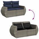 Loungeset met waterdichte tas en grijs materiaal van gepoedercoat staal - Grijs / met opbergruimte - Tuinsets