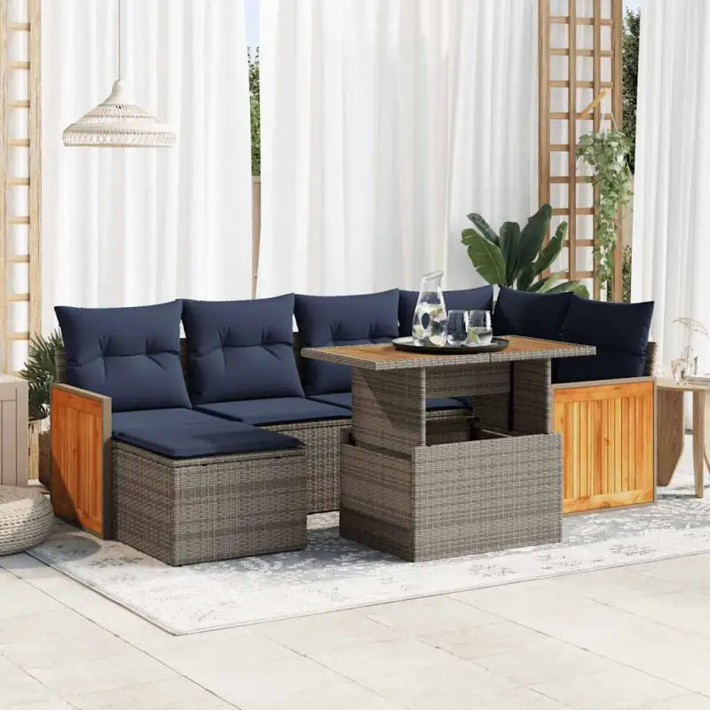 Loungeset met waterdichte tas en grijs materiaal van gepoedercoat staal - Grijs / met opbergruimte - Tuinsets