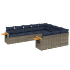 Loungeset met waterdichte tas in grijs materiaal en gepoedercoat staal - Grijs en blauw / Zonder tafel - Tuinsets