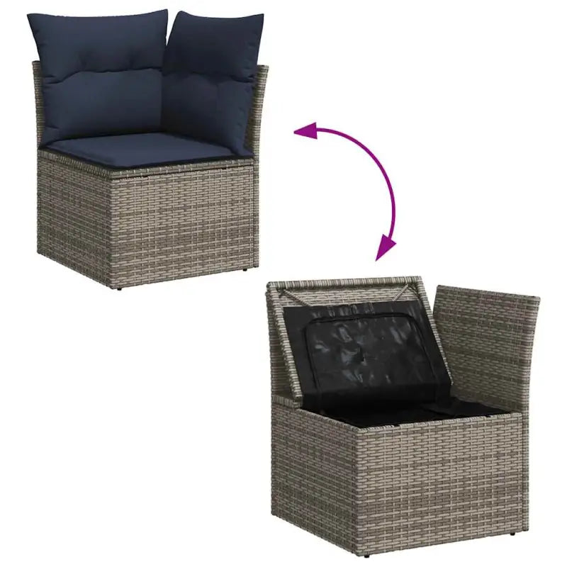 Loungeset met waterdichte zak en grijs materiaal van gepoedercoat staal - Tuinsets