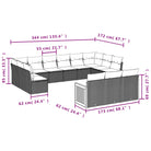 Loungeset met waterdichte zak en grijs materiaal van gepoedercoat staal - Tuinsets