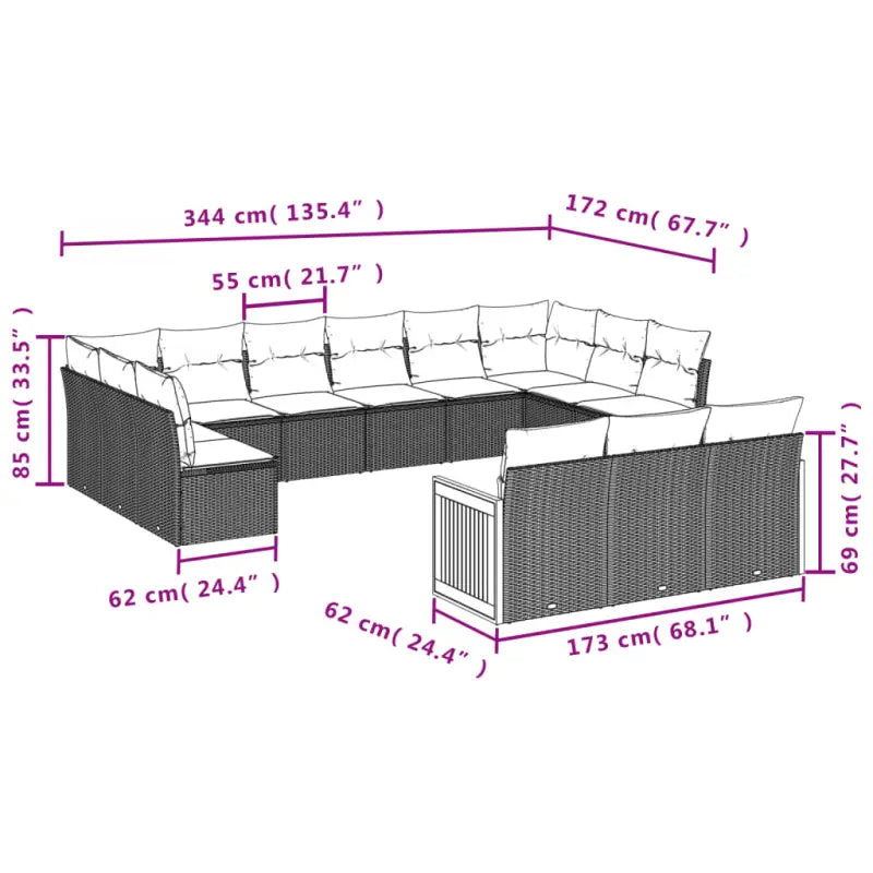 Loungeset met waterdichte zak en grijs materiaal van gepoedercoat staal - Tuinsets