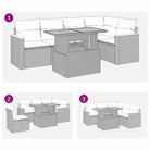 Loungeset met waterdichte zak en grijs materiaal van gepoedercoat staal - Tuinsets