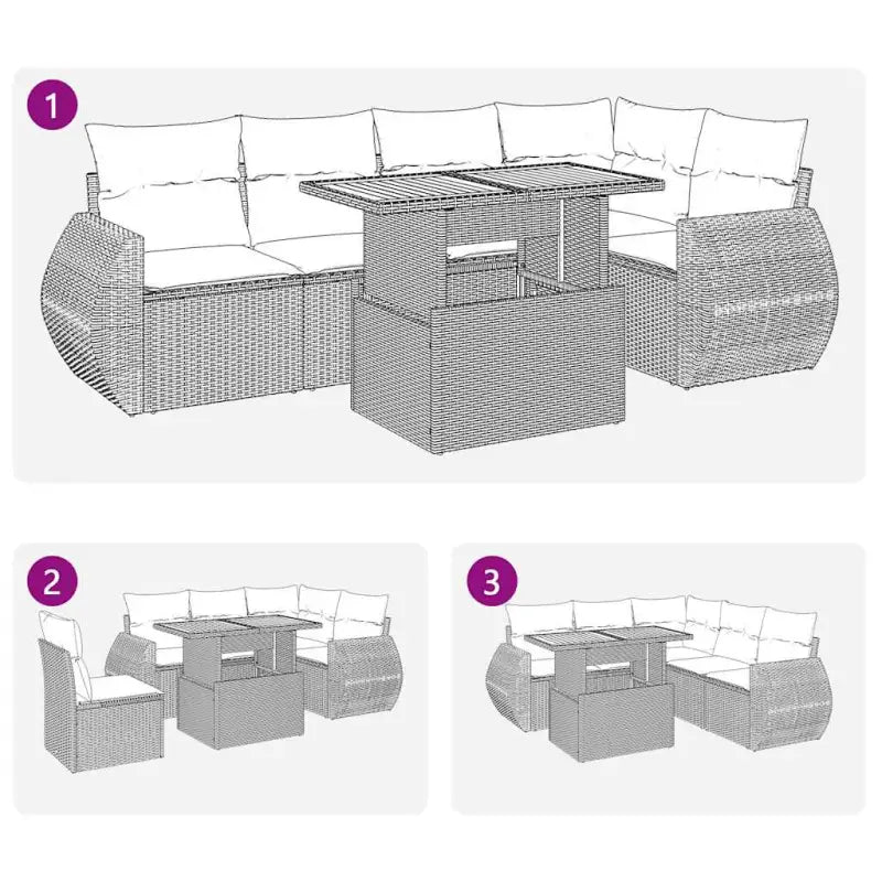 Loungeset met waterdichte zak en grijs materiaal van gepoedercoat staal - Grijs - Tuinsets