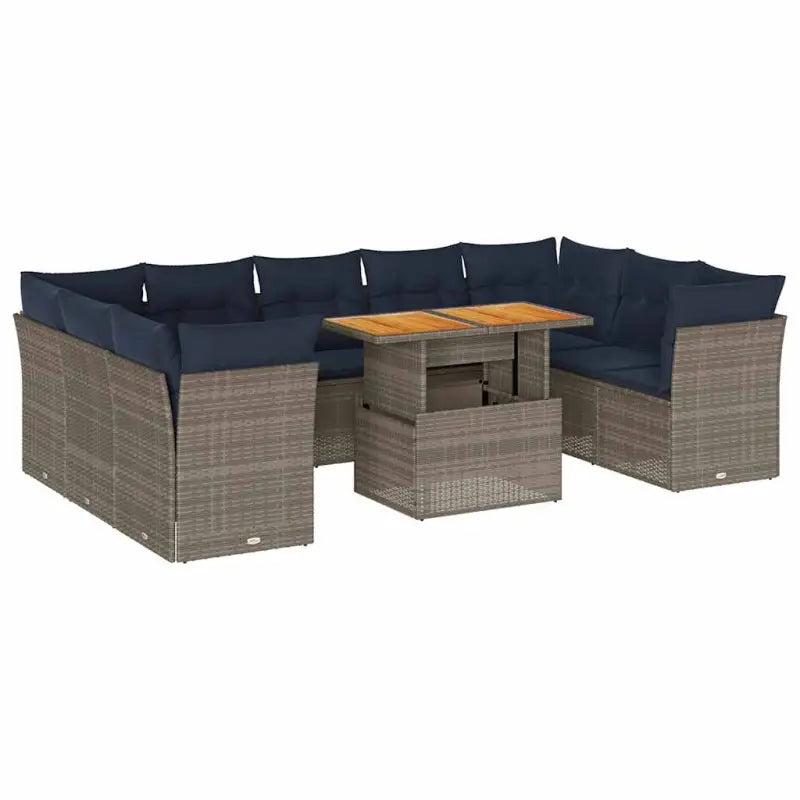 Loungeset met waterdichte zak en grijs materiaal voor buiten - Grijs - Tuinsets