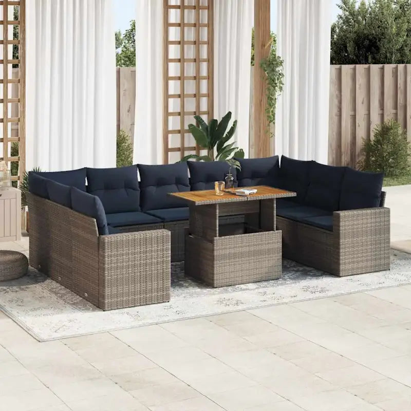 Loungeset met waterdichte zak en grijs materiaal voor buitengebruik - Grijs - Tuinsets