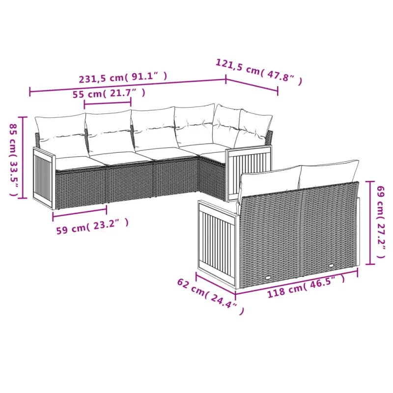 Loungeset met waterdichte zak en grijs materiaal voor tuin of terras - Grijs en blauw - Tuinsets