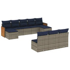 Loungeset met waterdichte zak in grijs materiaal en gepoedercoat staal - Tuinsets