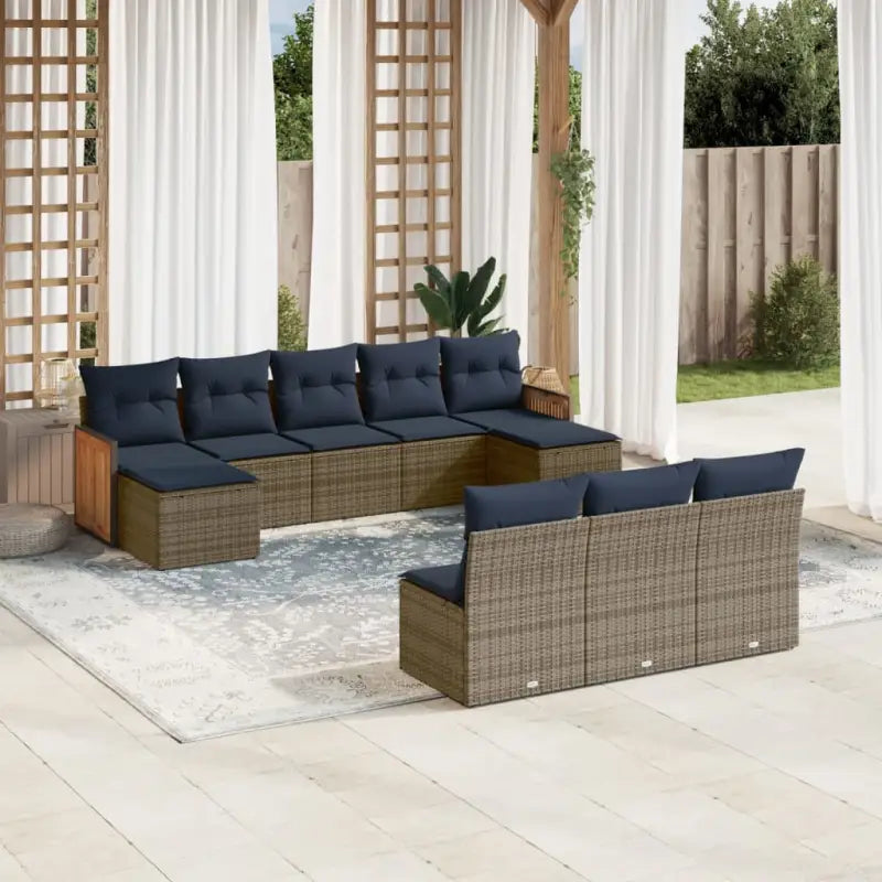 Loungeset met waterdichte zak in grijs materiaal en gepoedercoat staal - Tuinsets