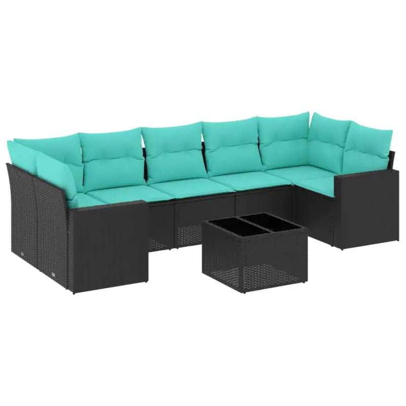 Loungeset met zwart materiaal en gepoedercoat staal voor buiten - Tuinsets