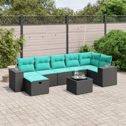 Loungeset met zwart materiaal en gepoedercoat staal voor je tuin - Tuinsets