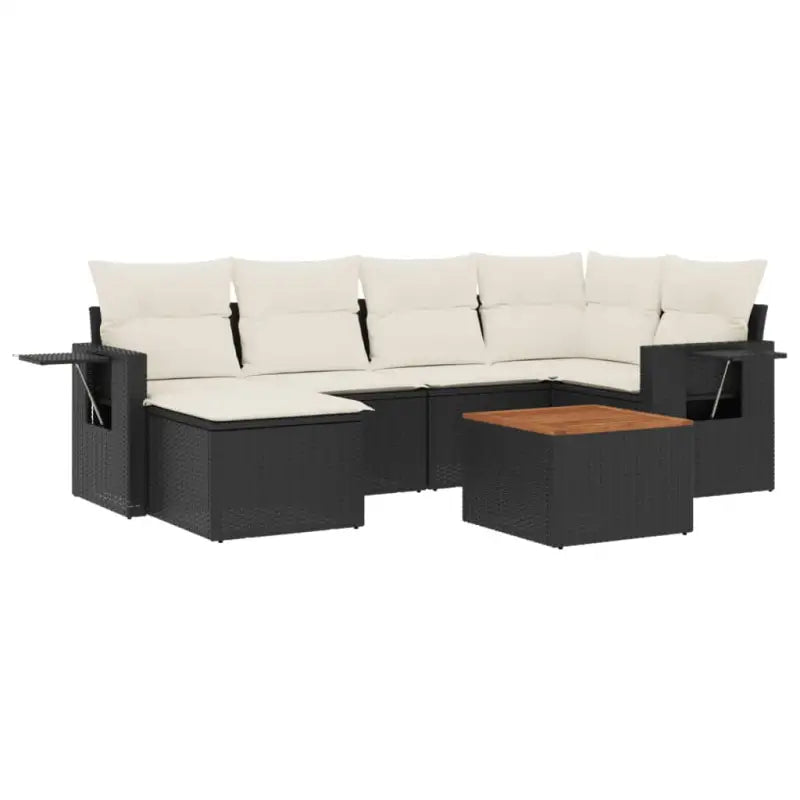Loungeset met zwart materiaal en gepoedercoat staal voor tuin of terras - Tuinsets