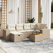 Loungeset van beige materiaal en gepoedercoat staal voor tuin | Afmetingen - Tuinsets