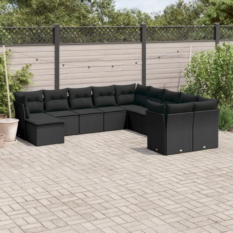 Loungeset van beige materiaal met gepoedercoat staal en afmetingen - Zwart / Zonder tafel - Tuinsets