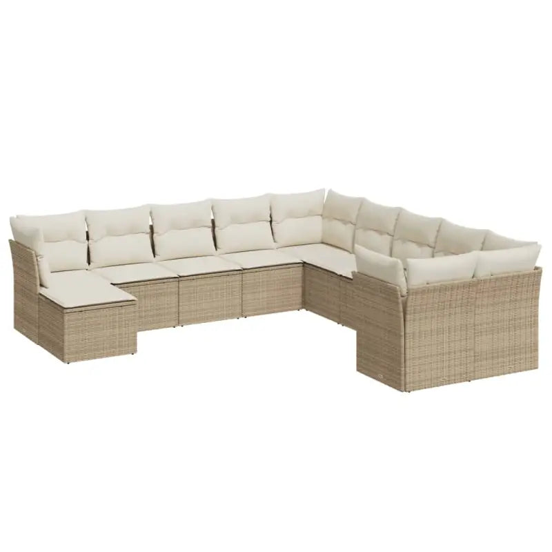 Loungeset van beige materiaal met gepoedercoat staal en afmetingen - Tuinsets