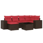 Loungeset van bruin materiaal en gepoedercoat staal met ruime afmetingen - Tuinsets