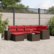 Loungeset van bruin materiaal en gepoedercoat staal met ruime afmetingen - Tuinsets