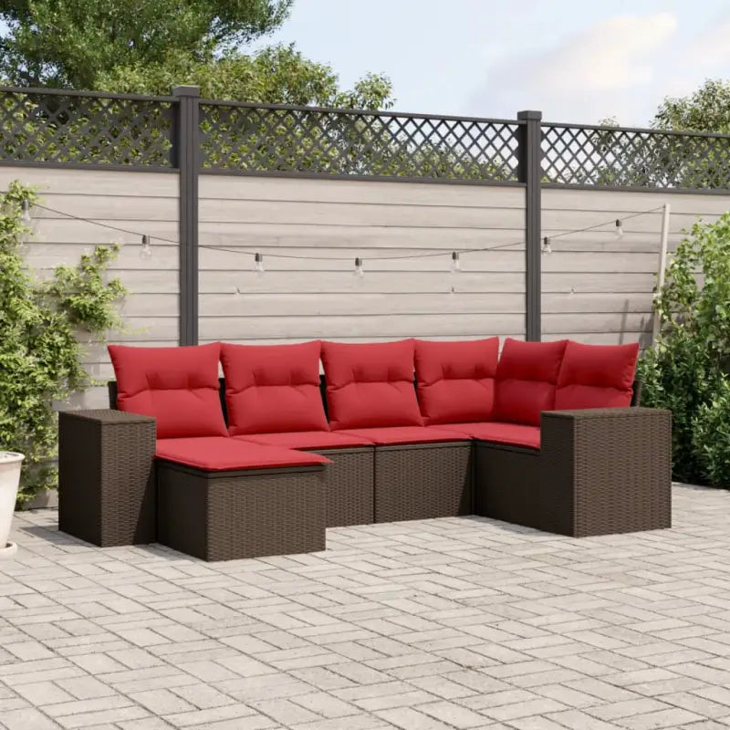 Loungeset van bruin materiaal en gepoedercoat staal met ruime afmetingen - Bruin / Zonder tafel - Tuinsets