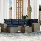 Loungeset van bruin materiaal en gepoedercoat staal met ruime afmetingen - Grijs / Met tafel - Tuinsets