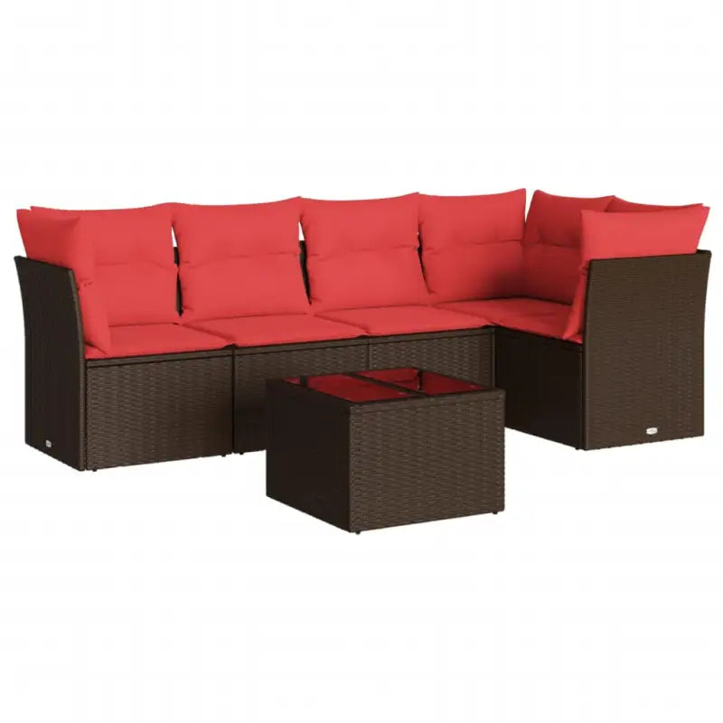 Loungeset van bruin materiaal en gepoedercoat staal voor buiten - Tuinsets
