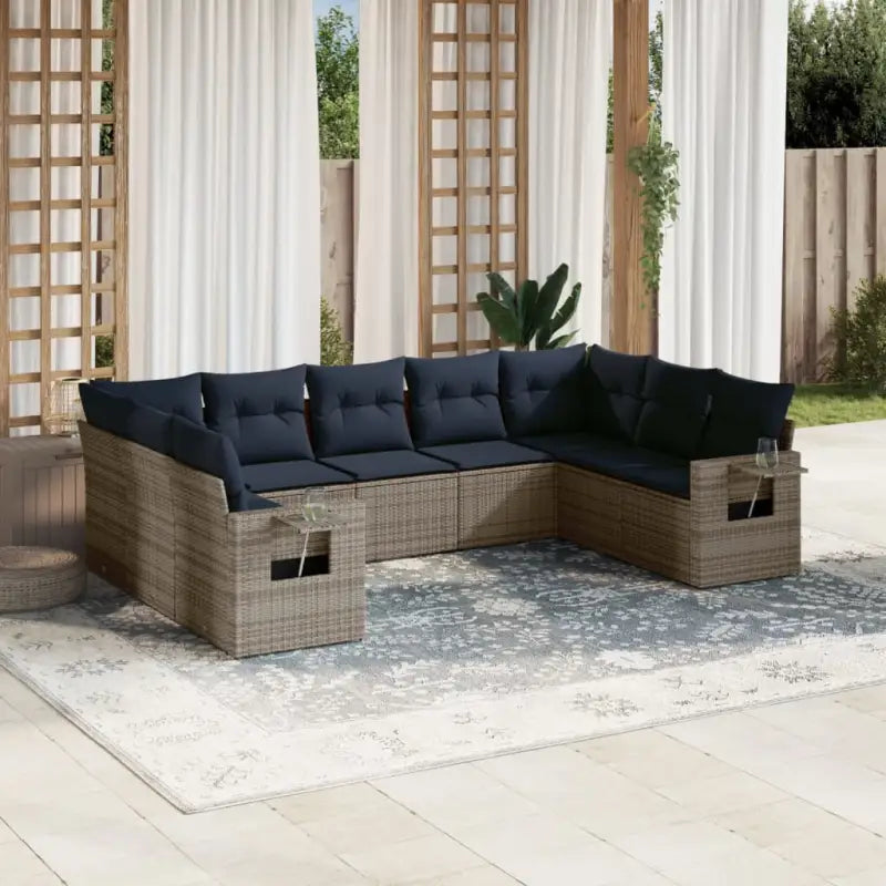 Loungeset van bruin materiaal en gepoedercoat staal voor je tuin - Grijs / Zonder tafel - Tuinsets