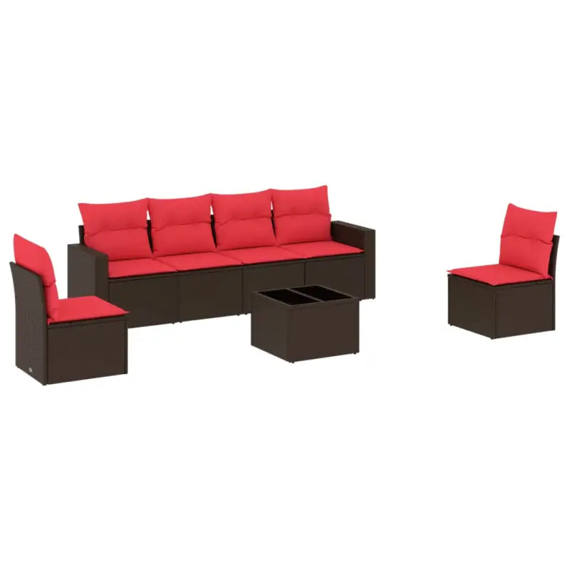 Loungeset van bruin materiaal en gepoedercoat staal voor je tuin - Tuinsets