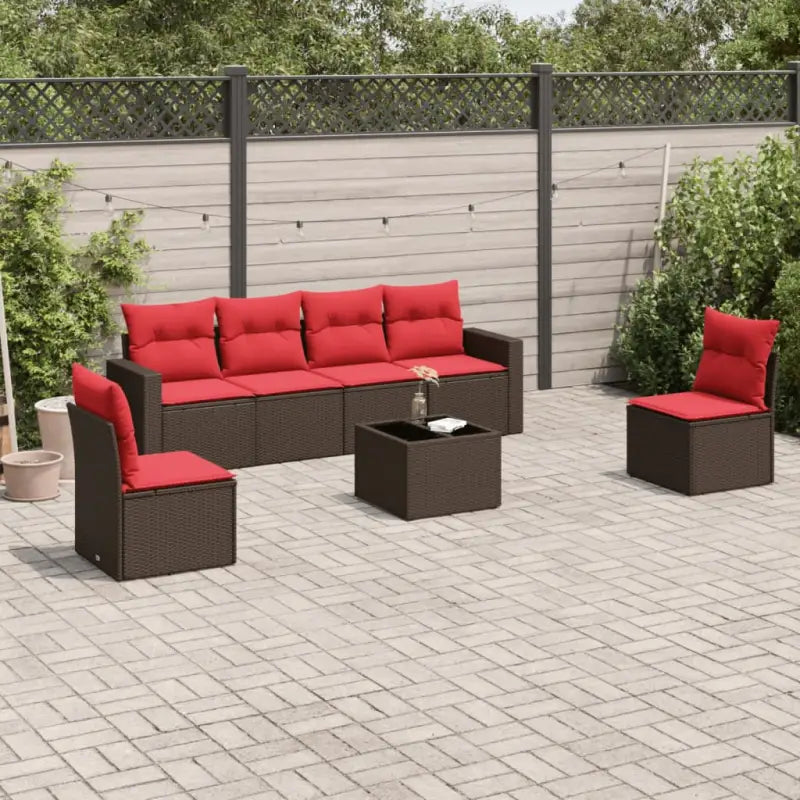 Loungeset van bruin materiaal en gepoedercoat staal voor je tuin - Tuinsets