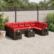 Loungeset van bruin materiaal en gepoedercoat staal voor je tuin - Tuinsets