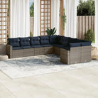 Loungeset van gegalvaniseerd staal in grijs voor buitenplezier - grijs en marineblauw / Zonder tafel - Tuinsets