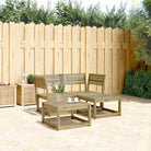 Loungeset van geïmpregneerd grenenhout voor buitencomfort - Naturel geïmpregneerd / zonder kussens - Tuinsets