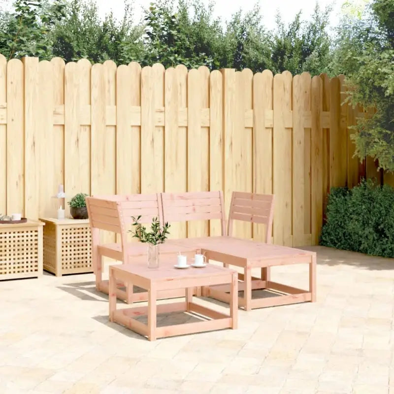 Loungeset van geïmpregneerd grenenhout voor buitencomfort - Natuurlijk douglashout / zonder kussens - Tuinsets
