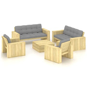 Loungeset van geïmpregneerd grenenhout voor in de tuin - Tuinsets