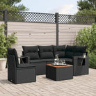 Loungeset van gemengd beige materiaal voor buiten ontspanning - Zwart / 2x middle + table + 1x corner - Tuinsets