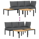 Loungeset van gepoedercoat aluminium met perfecte afmetingen voor tuin en terras - Met tafel - Tuinsets