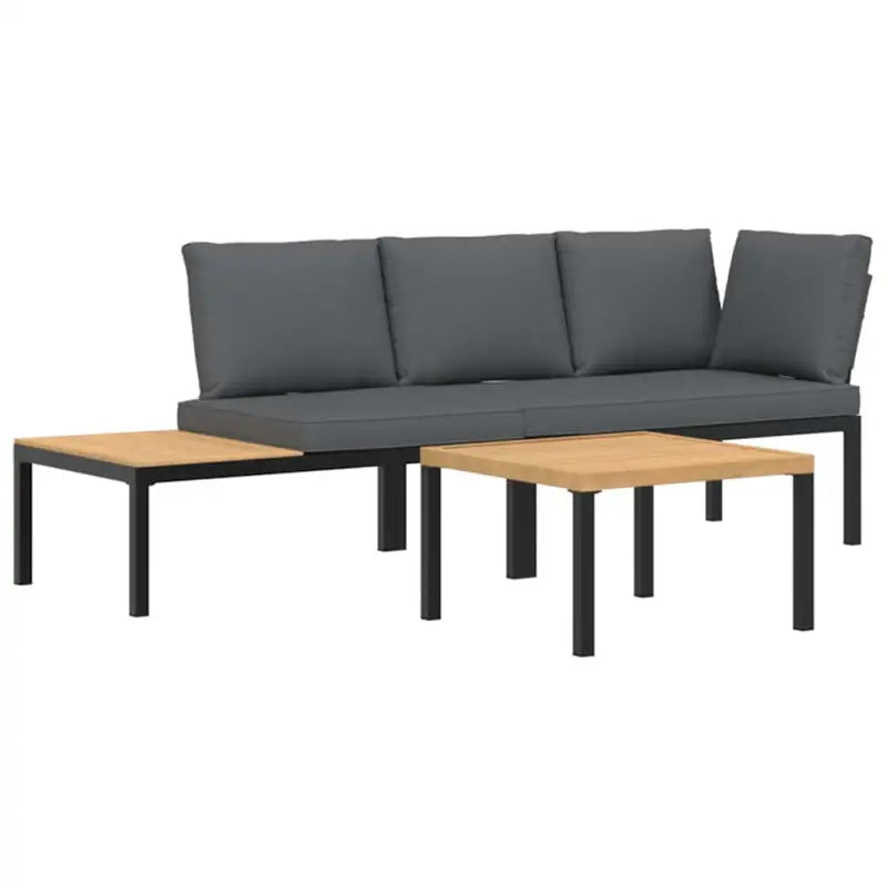 Loungeset van gepoedercoat aluminium met perfecte afmetingen voor tuin en terras - Met tafel - Tuinsets