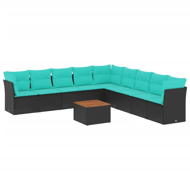 Loungeset van gepoedercoat staal en poly rattan voor tuin of terras - Tuinsets