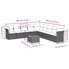 Loungeset van gepoedercoat staal en poly rattan voor tuin of terras - Tuinsets