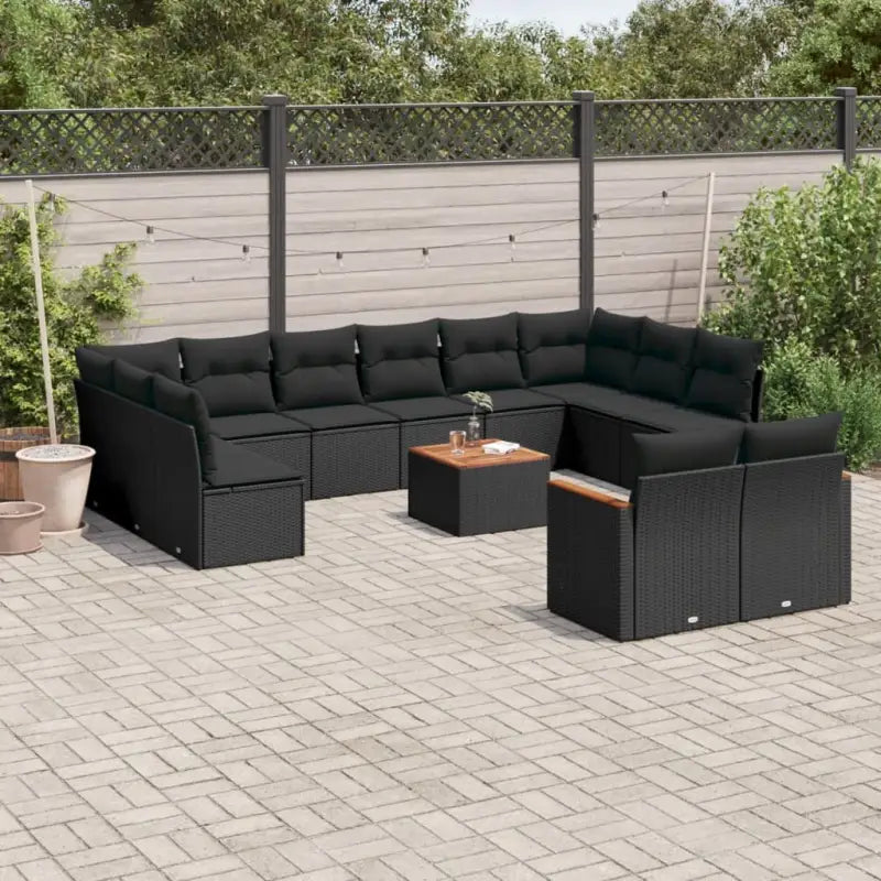 Loungeset van gepoedercoat staal in grijs voor buiten ontspanning - Zwart / Met tafel - Tuinsets
