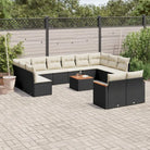 Loungeset van gepoedercoat staal in grijs voor buiten ontspanning - Zwart en crème / Met tafel - Tuinsets
