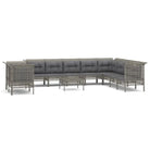 Loungeset van gepoedercoat staal met grijs materiaal voor je tuin - Tuinsets